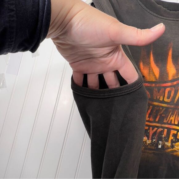 Vintage Harley-Davidson thunder bay Canada Mens faded medium tank top - Picture 10 of 16